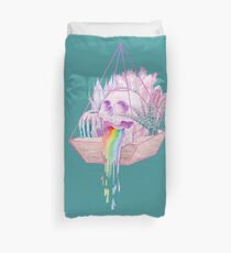 Regenbogen-Schädel-saftiger Kristallgarten Bettbezug