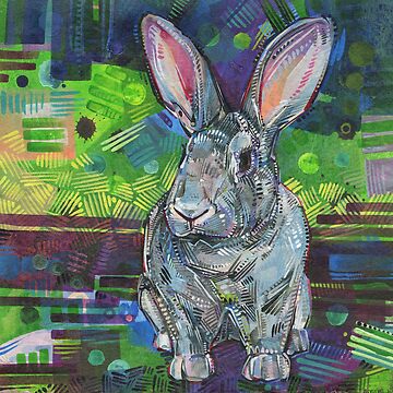 Artwork thumbnail, Giant Chinchilla Rabbit Painting - 2017 by gwennpaints
