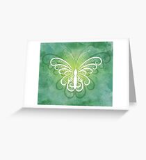 Tranquil Butterfly on Green Greeting Card