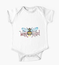 Work Hard - Bumblebee Typography One Piece - Short Sleeve
