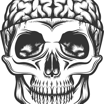 Skull with Open Brain | Art Board Print