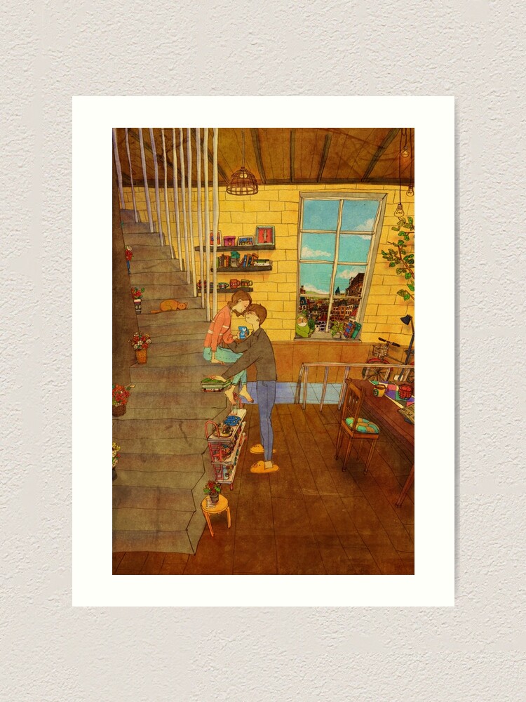 Alternate view of On the stairs Art Print