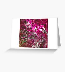 Hot pink purple paint pour Greeting Card