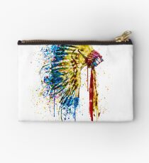 Native American Feather Headdress Studio Pouch