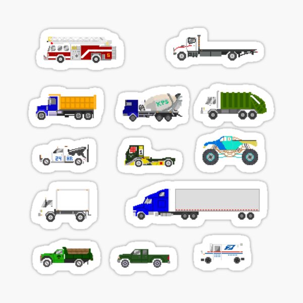 Trucks - The Kids' Picture Show - Pixel Art Sticker