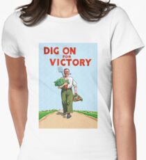 Dig for Victory Gardening WWII Women's Fitted T-Shirt