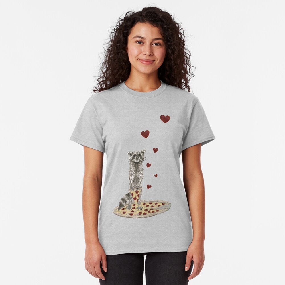 Trash Panda Hearts Pizza Classic T-Shirt
