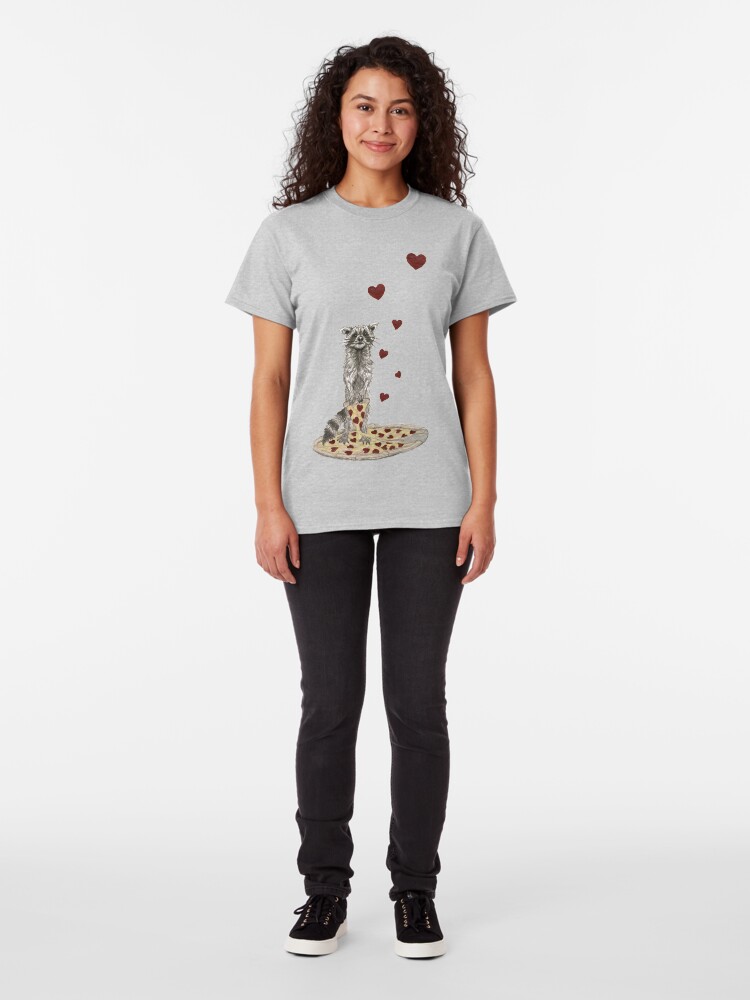 Alternate view of Trash Panda Hearts Pizza Classic T-Shirt