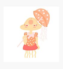 Yellow Sea Jellyfish Chibi Photographic Print