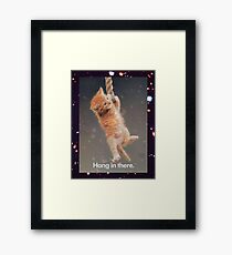 Hang In There, Space Kitty Framed Print