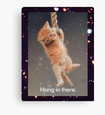 Hang In There, Space Kitty Canvas Print