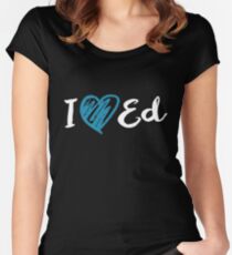 I Heart Ed Design (Black/Inverted) Women's Fitted Scoop T-Shirt