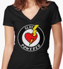 State Of Slay "Slay Powered" - To Benefit Battered Women Support Services (Black) Women's Fitted V-Neck T-Shirt