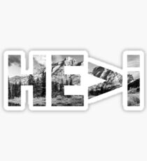 He is Greater than I Mountains Sticker