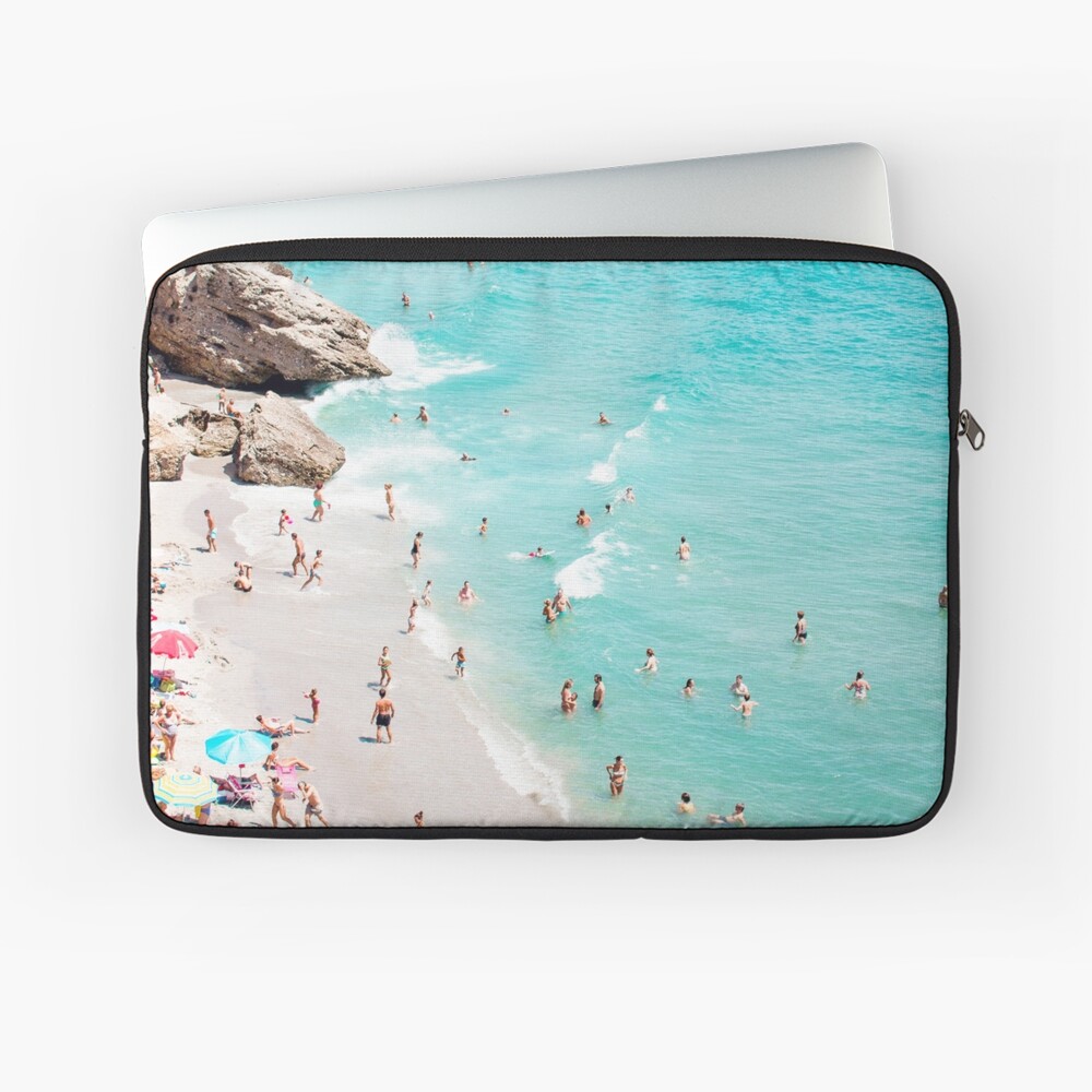 Coastal, Beach art, Blue Water, Sea, Ocean Laptop Sleeve