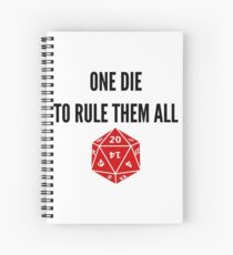 Cuaderno de espiral One Die para gobernarlos a todos D20 RPG Meme Games Dice
