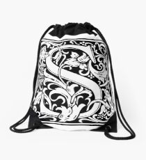 Medieval Letter S William Morris Letter Font Drawstring Bag
