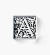 Medieval Letter A William Morris Letter Font Acrylic Block