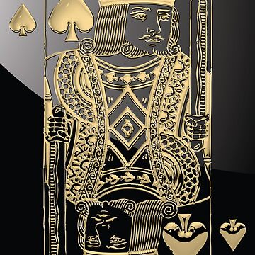 King of Spades in Gold over Black Canvas Print