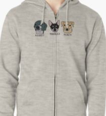 Jenna's Dogs + Names Zipped Hoodie