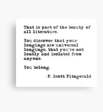 The beauty of all literature - F Scott Fitzgerald Metal Print