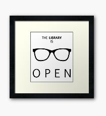 The Library is Open Framed Print