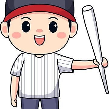 Premium Vector  Cute boy playing baseball kawaii chibi character