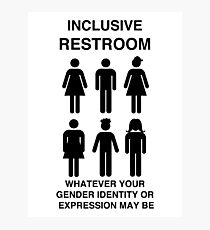 Inclusive Restroom Sign Photographic Print