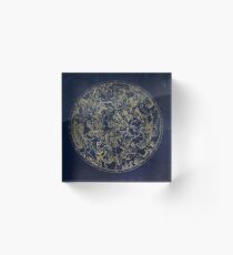 Vintage Sternbilder & Sternzeichen | Gold Acrylblock