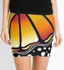 Beautiful Butterfly - Orange Mini Skirt