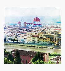 Watercolor painting of Florence Italy Photographic Print