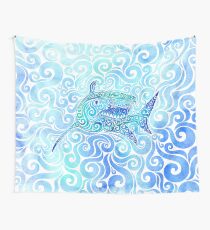 Swirly Shark Wall Tapestry