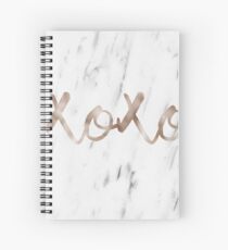 Rose gold marble XOXO Spiral Notebook