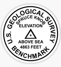 Spruce Knob, West Virginia USGS Style Benchmark Sticker