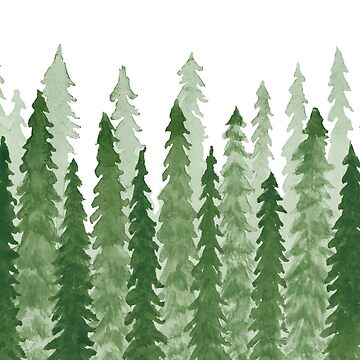 Artwork thumbnail, watercolor redwood trees by DeafAngel1080