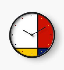 Mondrian Style Abstract Art Clock