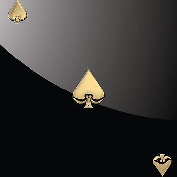 Artwork thumbnail, Ace of Spades in Gold over Black  by Captain7