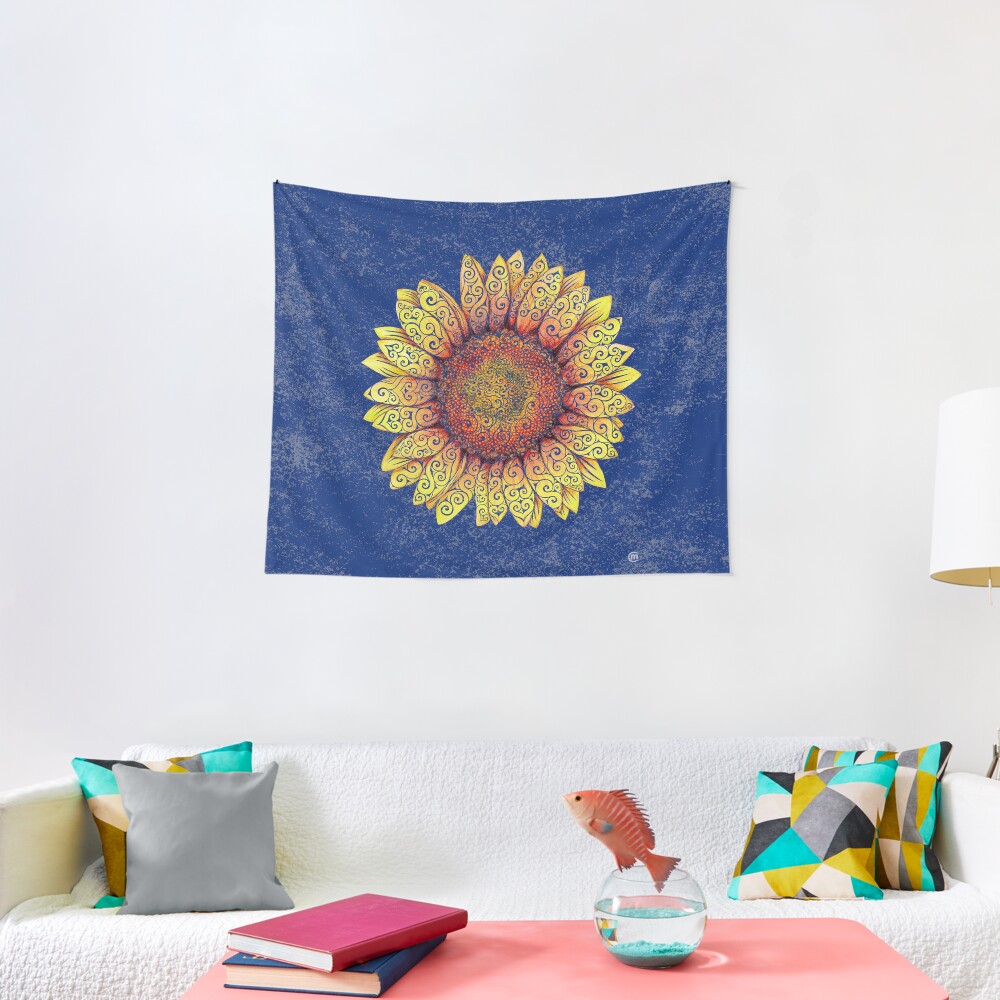 Swirly Sunflower Tapestry