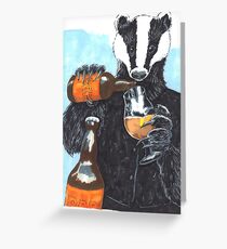 Craft Beer Badger Greeting Card