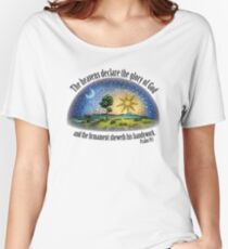 Flat Earth - Psalm 19:1 (The Firmament) White Women's Relaxed Fit T-Shirt