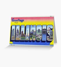 Vintage Colorful Greetings From Illinois Greeting Card