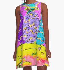 Psychedelic Project - Eggs - Dragon Eggs - Game Of Thrones - Rick and Morty poster style A-Line Dress