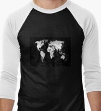 world map Men's Baseball ¾ T-Shirt