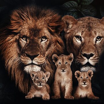 Three lion cubs with american flag cartoon gifts Digital Art by Norman W -  Pixels