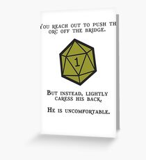 Natural 1 - Orc Greeting Card