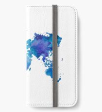 Aquarell Karte der Welt iPhone Flip-Case/Hülle/Klebefolie