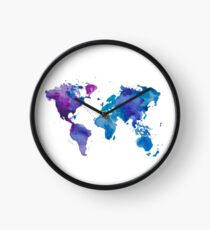 Reloj Mapa de acuarela del mundo