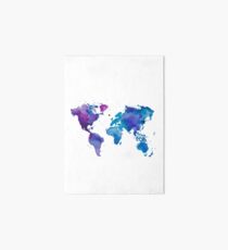 Watercolor Map of the World Art Board