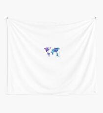 Aquarell Karte der Welt Wandbehang