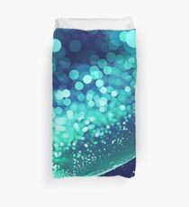 Aqua Blue Glitter Wave Duvet Cover
